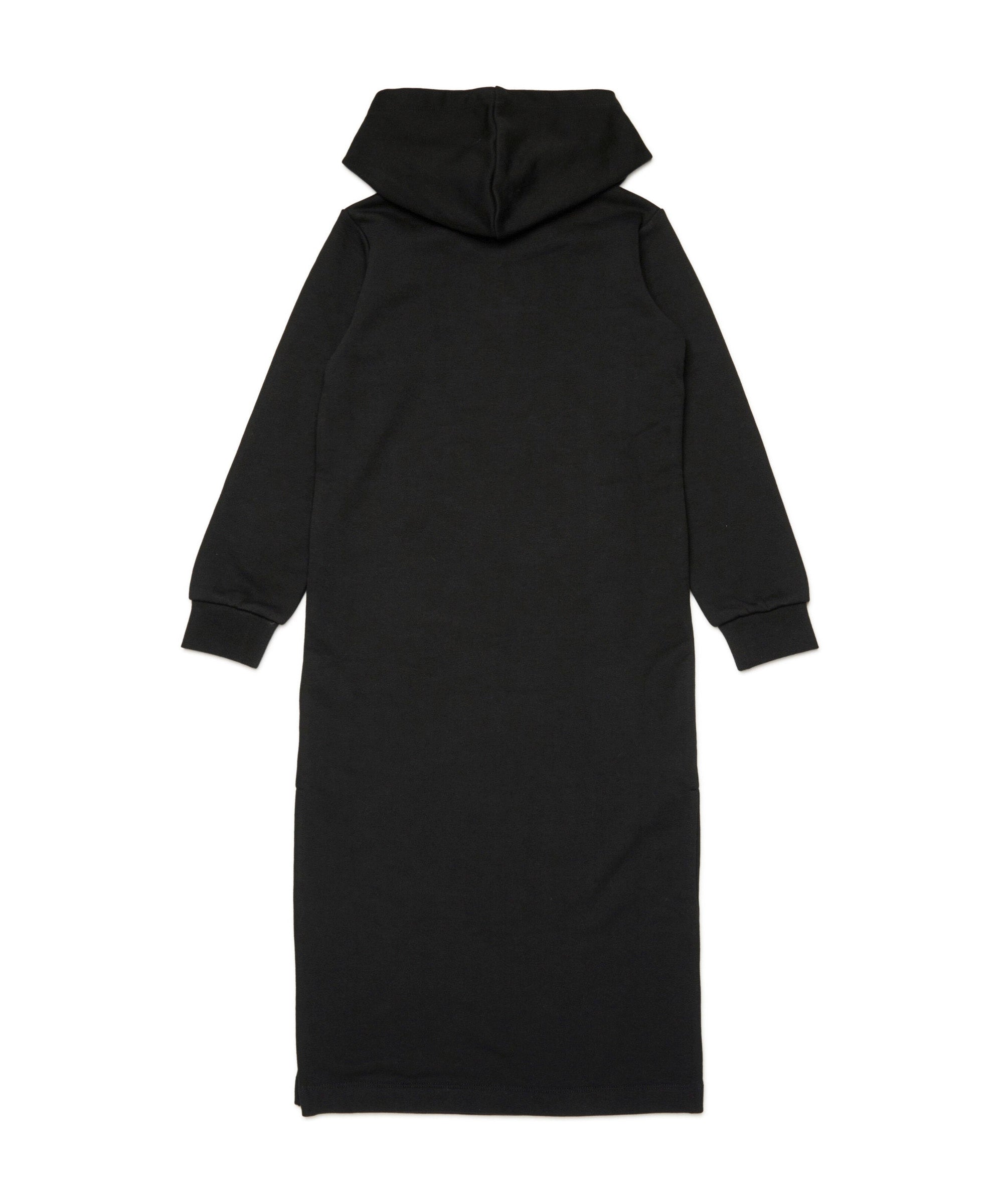 Diesel Kids Abito con Cappuccio in Felpa Nero per Bambine (retro)