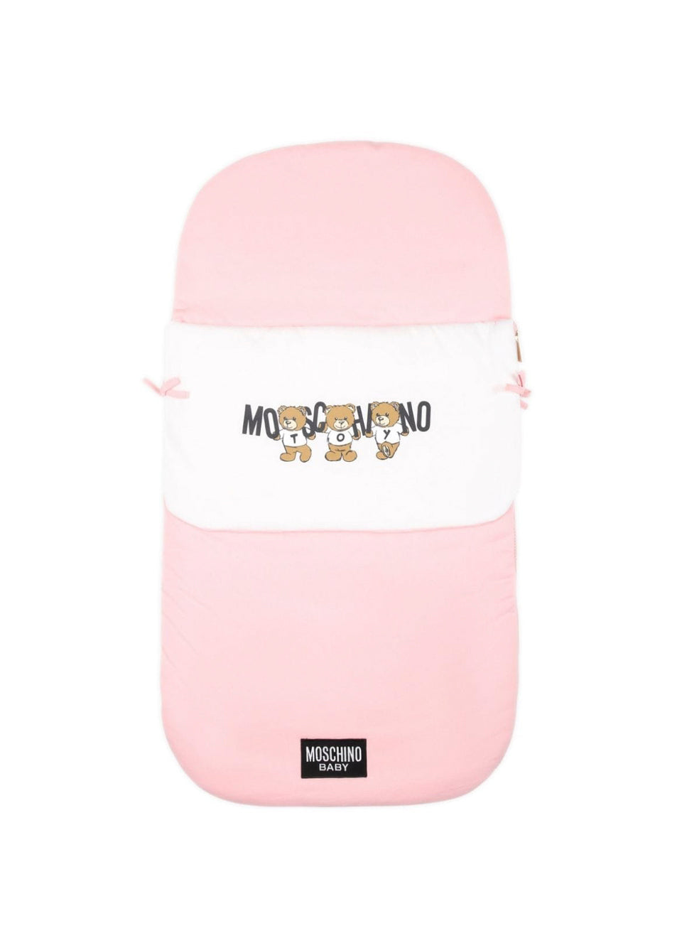 Moschino Kids Sacco Nanna Rosa con Logo Teddy Bear per Neonate