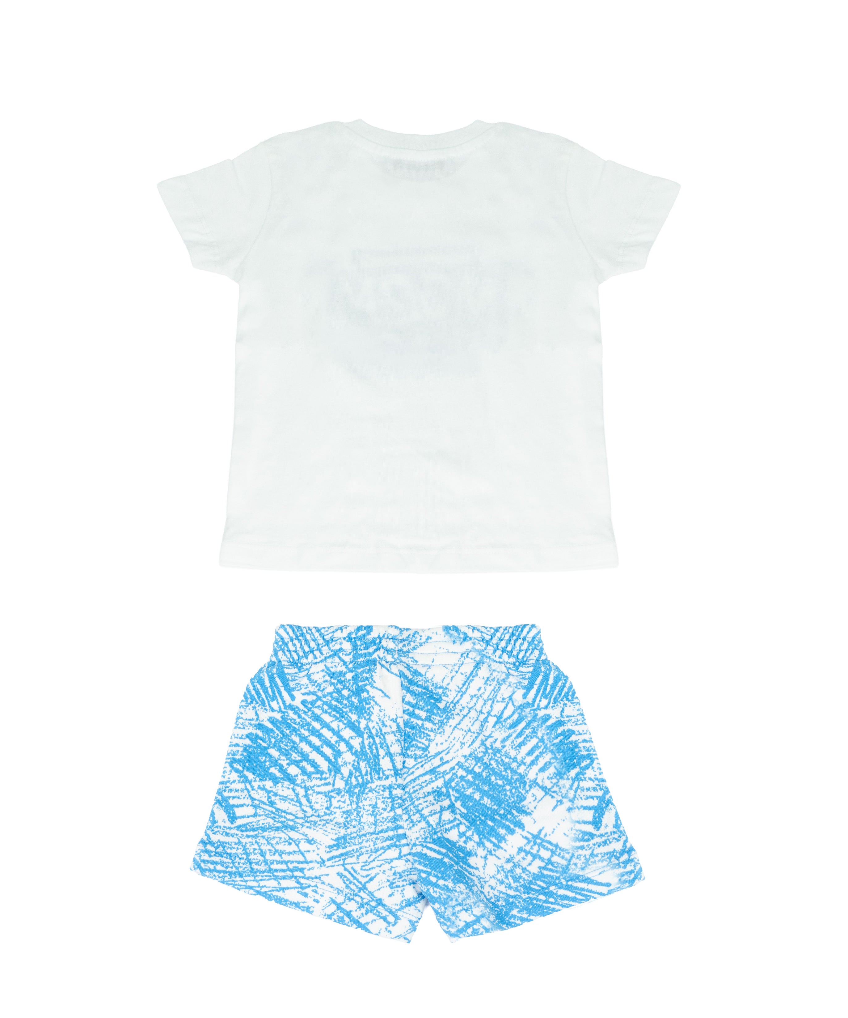 Msgm Kids Completo 2pz Bianco/Azzurro a Fantasia per Neonati