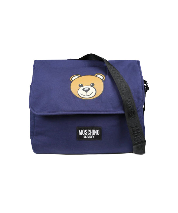 Moschino Kids Borsa Mamma Blu Teddy Bear con Fasciatoio