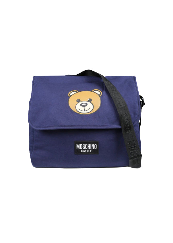 Moschino Kids Borsa Mamma Blu Teddy Bear con Fasciatoio
