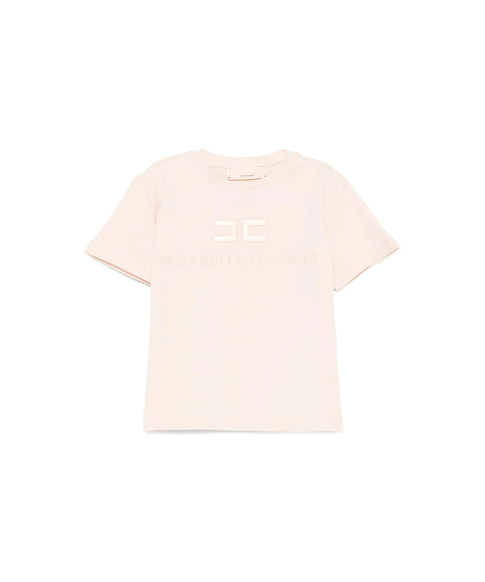 Elisabetta Franchi La Mia Bambina T-shirt Sunrise con Logo per Neonate