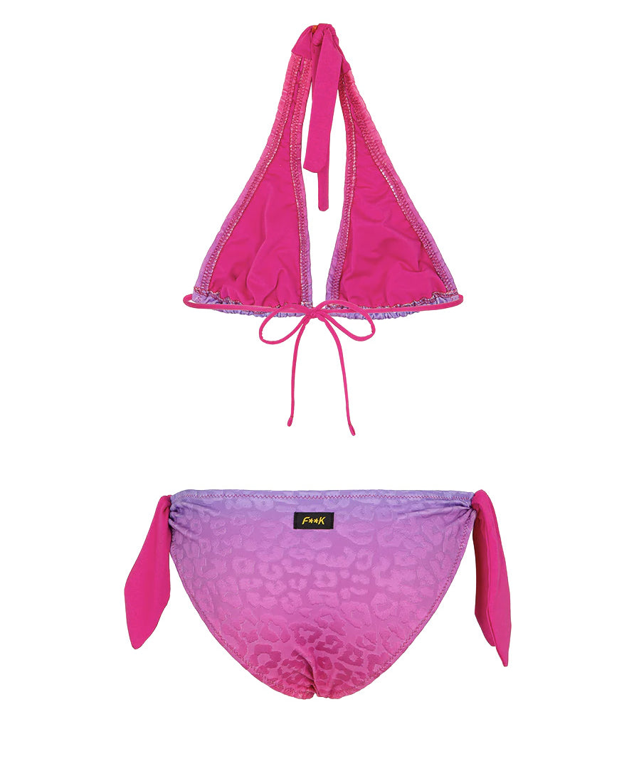 F**K Kids Costume Fantasia Leopardato Viola per Bambine
