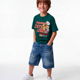 Dsquared2 Kids Green T-shirt with Print and Patch Appliqués Unisex for Children