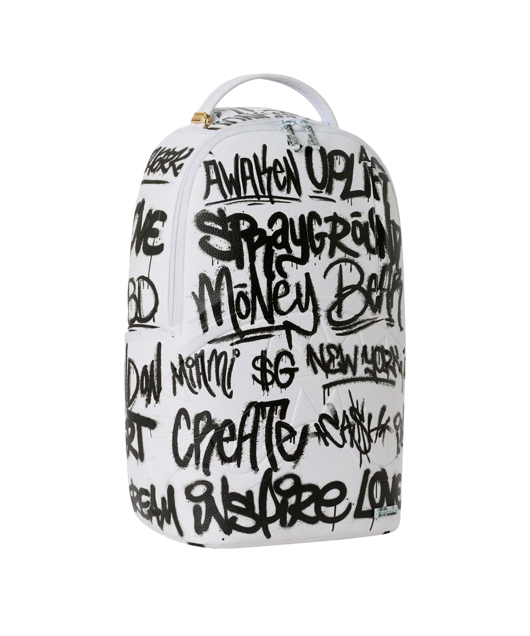 Sprayground Kids Zaino Think On It Bianco con Stampa Graffiti Neri