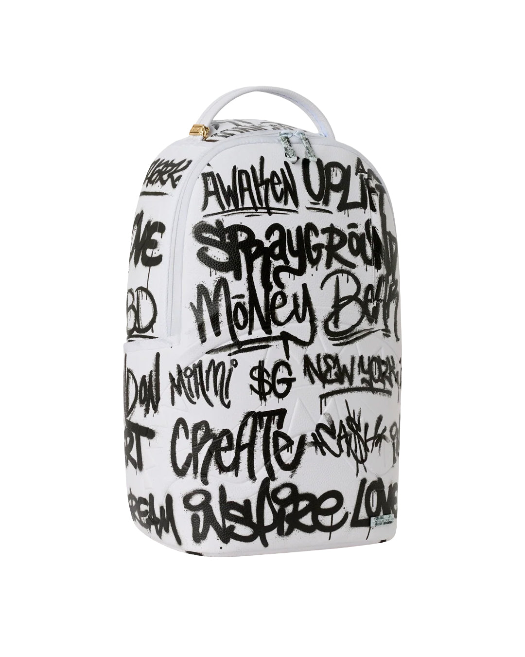 Sprayground Kids Zaino Think On It Bianco con Stampa Graffiti Neri