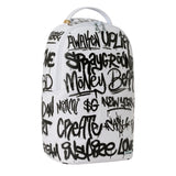 Sprayground Kids Zaino Think On It Bianco con Stampa Graffiti Neri