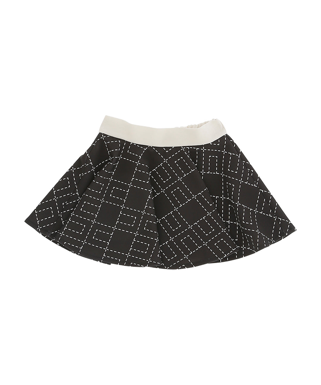 Elisabetta Franchi La Mia Bambina Gonna Nera con Logo Geometrico per Neonate