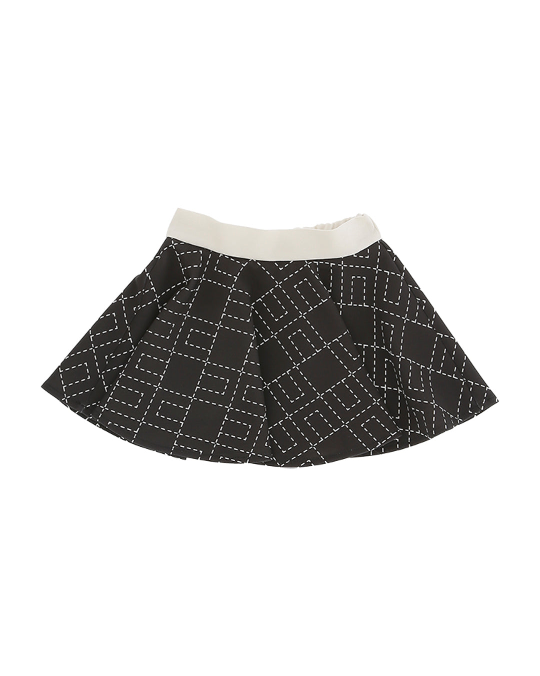 Elisabetta Franchi La Mia Bambina Gonna Nera con Logo Geometrico per Neonate