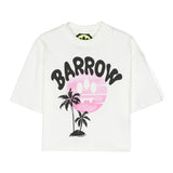 Barrow Kids T-Shirt Bianca con Stampa Logo per Bambine