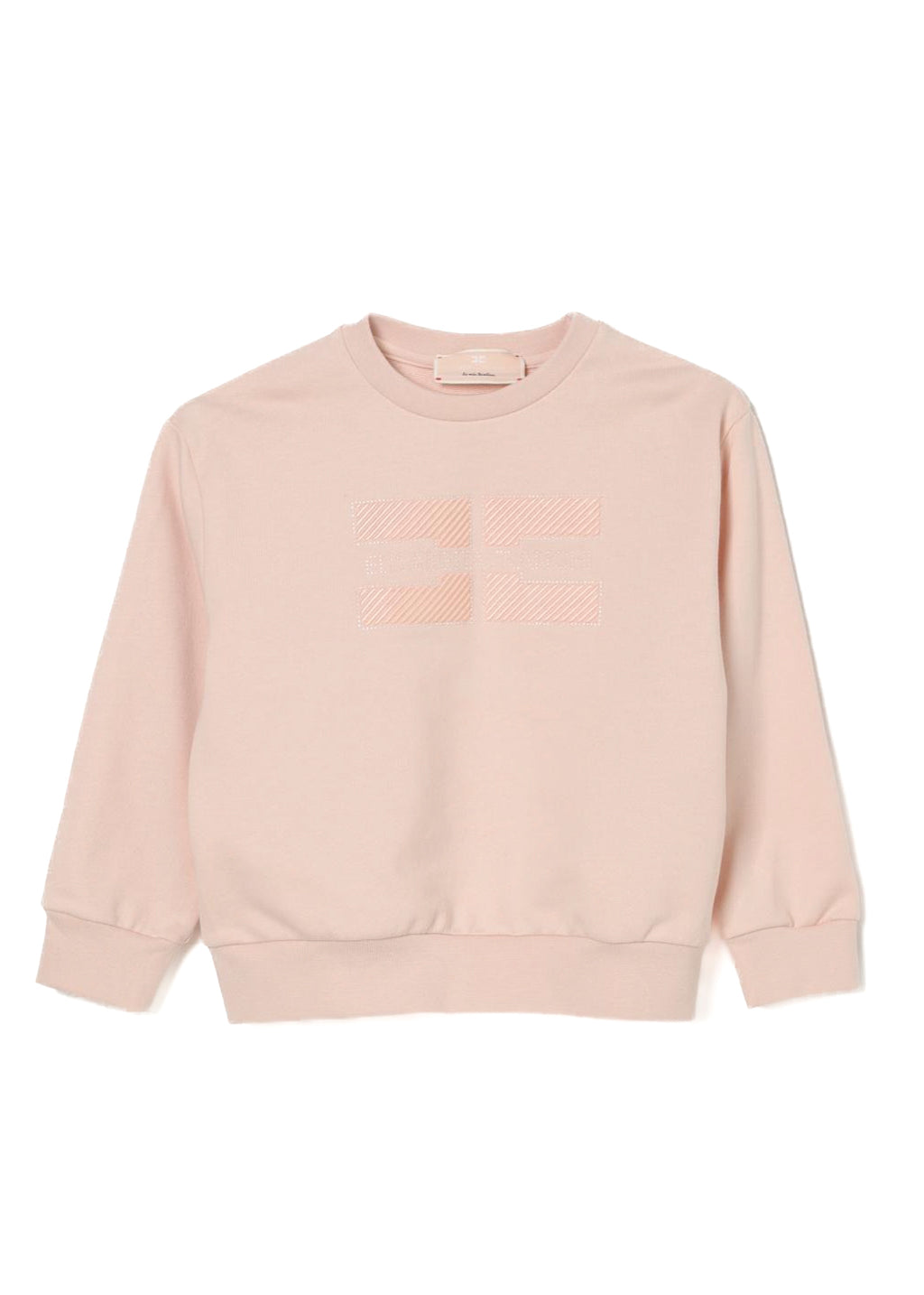 Elisabetta Franchi La Mia Bambina Felpa Girocollo Rosa con Ricamo per Bambine