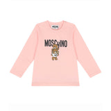 Moschino Kids Blusa Rosa con Stampa Logo Teddy Bear per Neonati