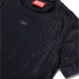 Diesel Kids T-shirt Nera con Applicazione Strass per Bambine (dettaglio)