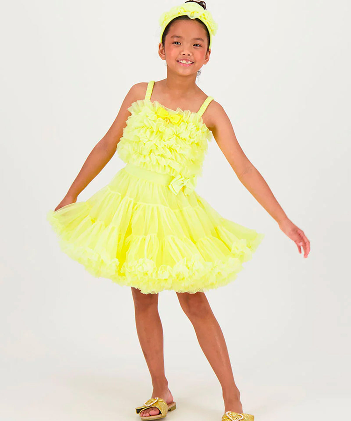 Angel's Face Gonna in Tulle Gialla per Bambine