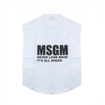 MSGM Kids Camicia Celeste Giro Maniche con Stampa per Bambini (retro)