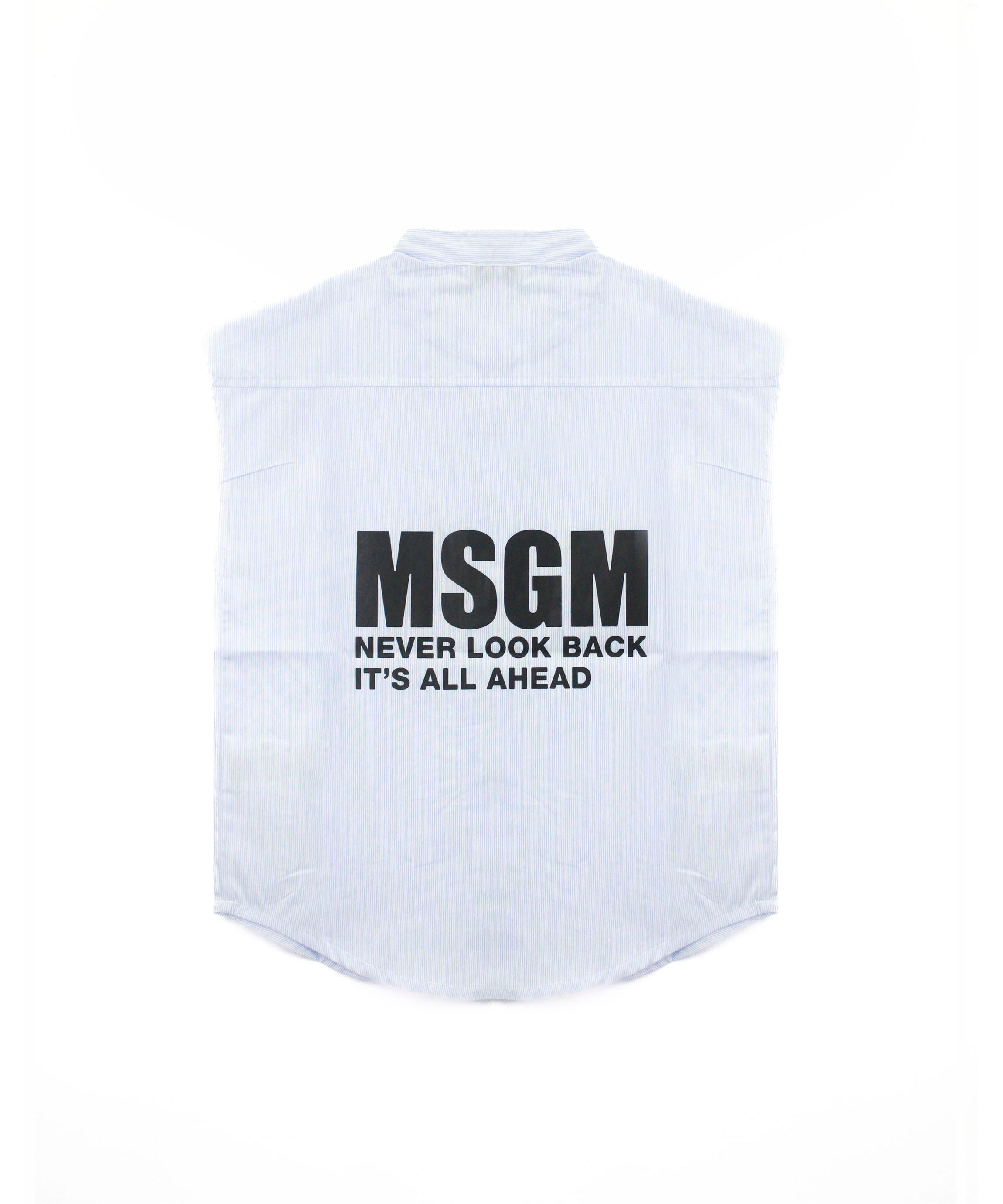 MSGM Kids Camicia Celeste Giro Maniche con Stampa per Bambini (retro)
