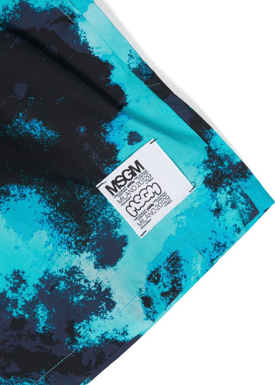 MSGM Kids Costume Boxer Turchese Tie Dye per Bambini