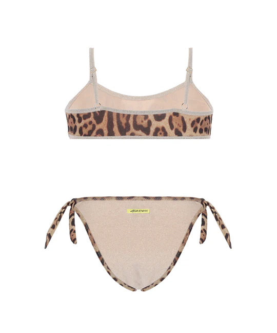4Giveness Kids Costume Due Pezzi Leopardato per Bambine
