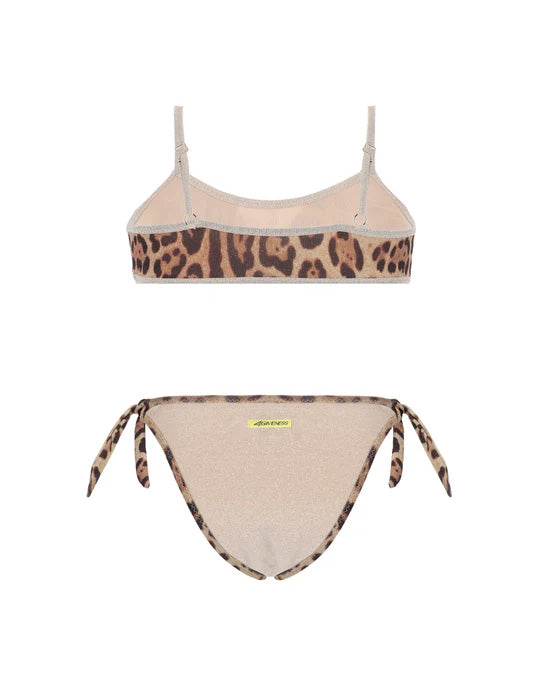 4Giveness Kids Costume Due Pezzi Leopardato per Bambine

