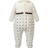 Gabriella Gucci Kids Tutina Panna e Verde All-Over per Neonate