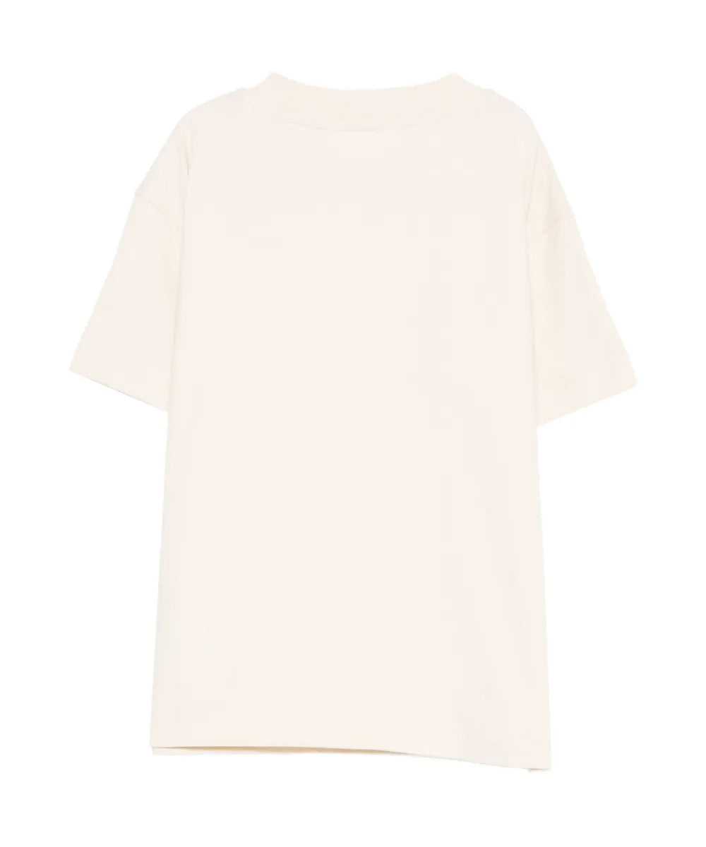 Palm Angels Kids T-Shirt Sabbia con Logo per Bambini