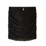 Patrizia Pepe Kids Gonna Nero in Pizzo con Rouches per Bambine
