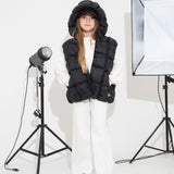 Diesel Kids Black Quilted Vest for Kids