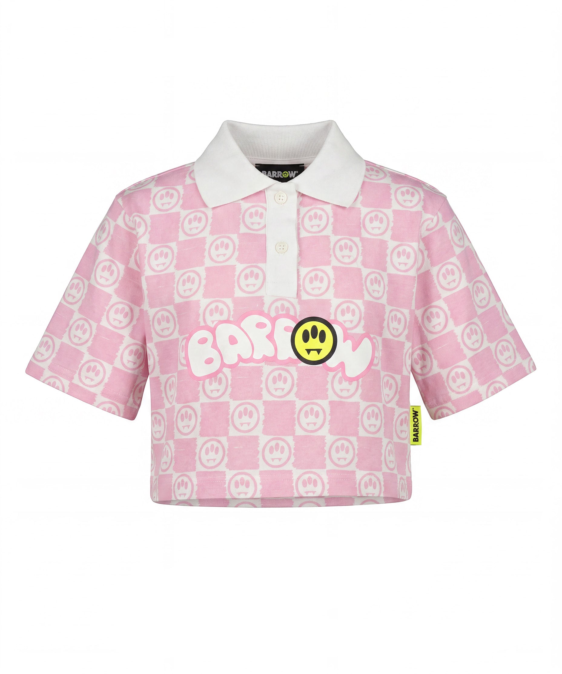 Barrow Kids Polo Rosa con Logo All-Over per Bambine