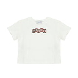 Pinko Kids T-Shirt Crop Bianca per Bambine