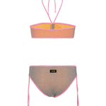 F**K Kids Costume Arancione con Dettagli Rosa per Bambine