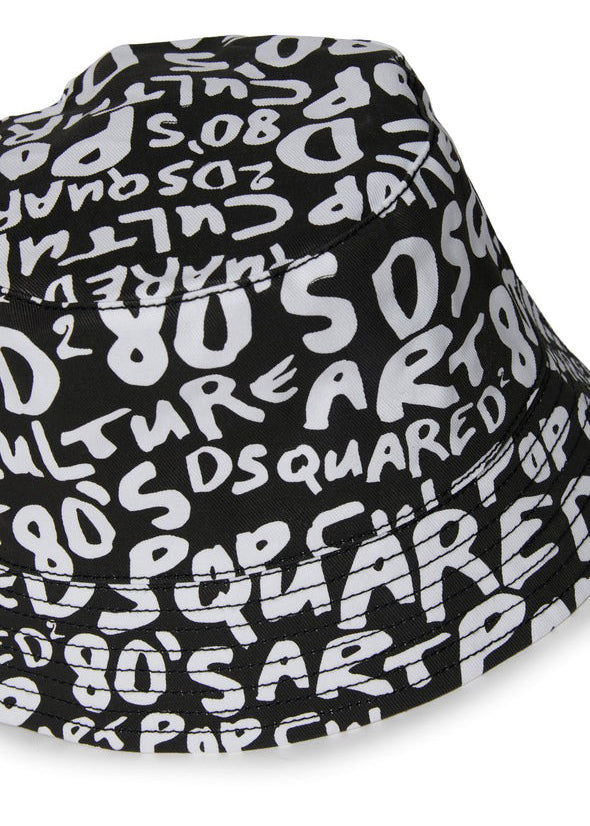 Dsquared Kids Cappello Pescatore con Logo All-over