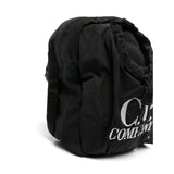 C.P. Company Kids Borsa a Spalla Nera con Ricamo per Bambini(LATO)