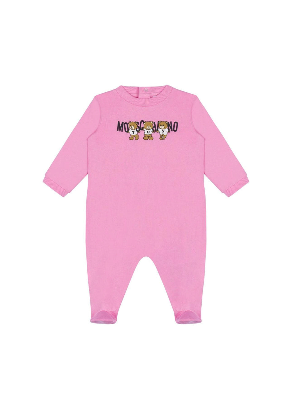 Moschino Kids Tutina Rosa con Stampa Teddy Bear per Neonate