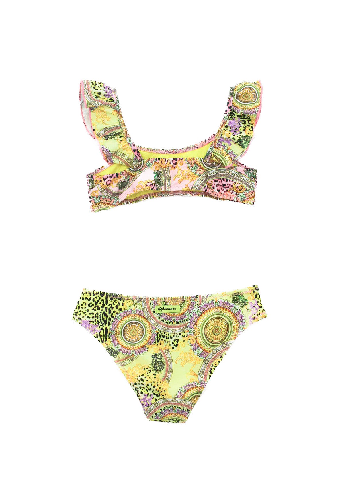 4GIVENESS Costume Bikini a Fascia Fantasia Capri per Bambine
