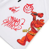 Sprayground Kids Bermuda Bianco con Stampa Rosso per Bambini