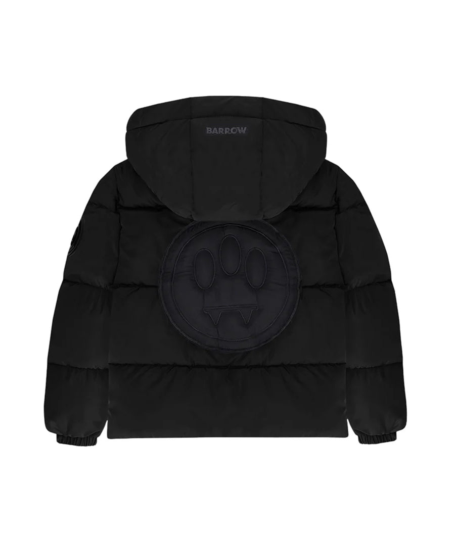 Barrow Kids Giubbotto Imbottito Nero Unisex con Cappuccio e Orsetto Rimovibile per Bambini