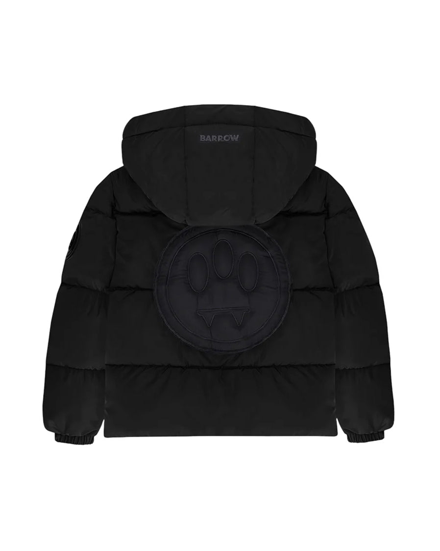 Barrow Kids Giubbotto Imbottito Nero Unisex con Cappuccio e Orsetto Rimovibile per Bambini