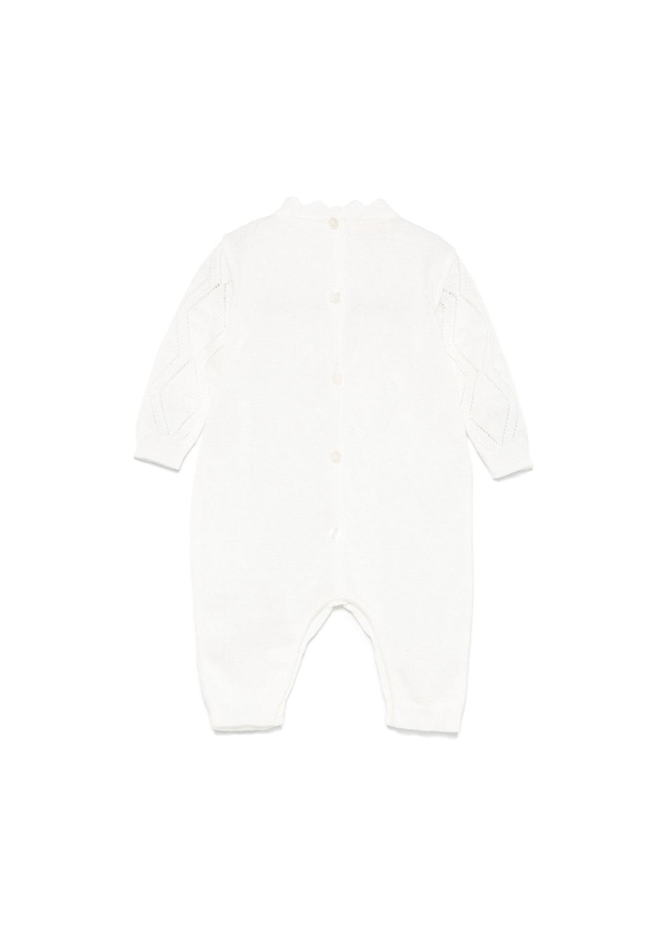 Elisabetta Franchi La Mia Bambina Tutina Panna Pointelle per Neonate