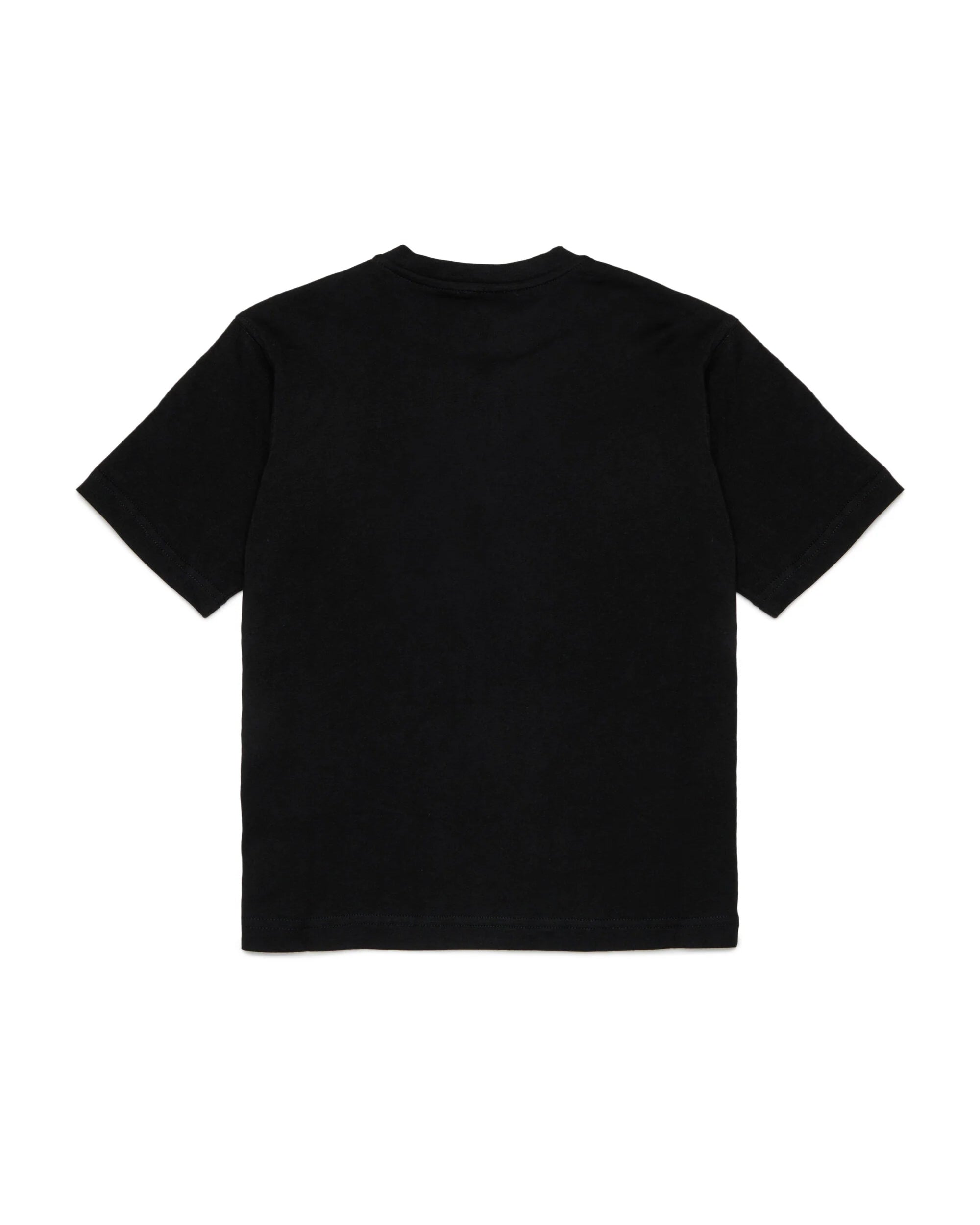 Diesel Kids T-shirt Nera con Stampa Oval D Unisex per Bambini