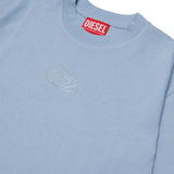Diesel Kids T-Shirt Azzurro Polvere con Logo Oval-D per Bambine