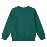 Moschino Kids Felpa Girocollo Verde in Cotone con Logo Effetto 3D per Bambini