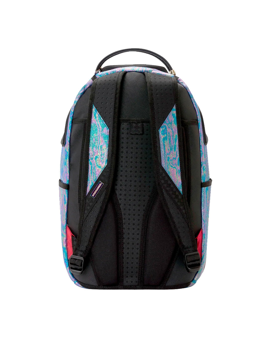 Sprayground Kids Zaino Think On It Unisex Iridescente Azzurro e Viola con Shark Mouth in Rilievo Nero