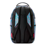 Sprayground Kids Zaino Think On It Unisex Iridescente Azzurro e Viola con Shark Mouth in Rilievo Nero