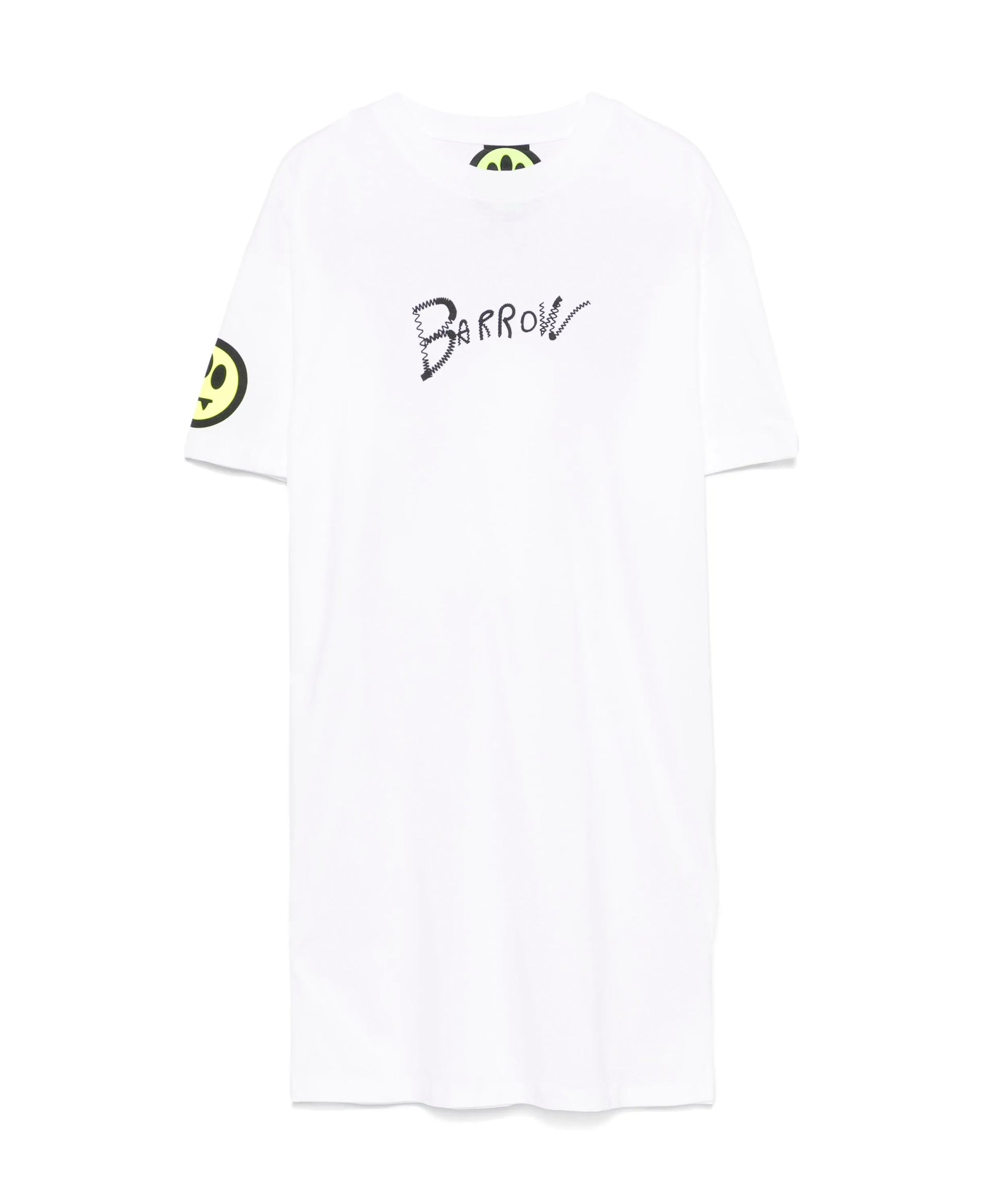 Barrow Kids Abito T-shirt Bianco con Stampa per Bambine