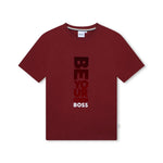 Boss Kids T-shirt Bourdeaux con Stampa per Bambini