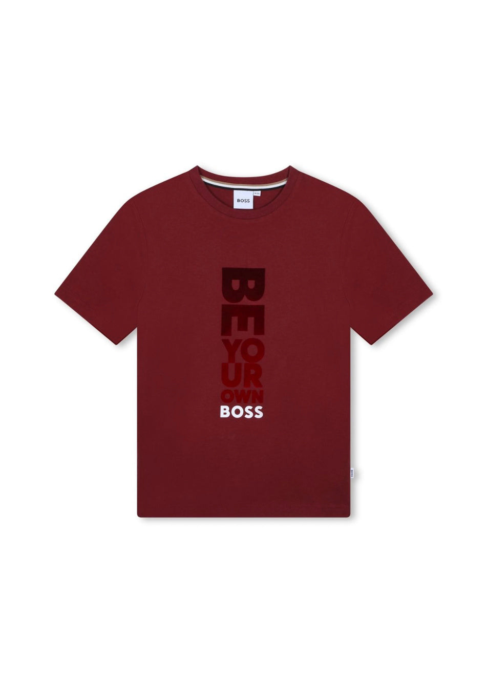 Boss Kids T-shirt Bourdeaux con Stampa per Bambini