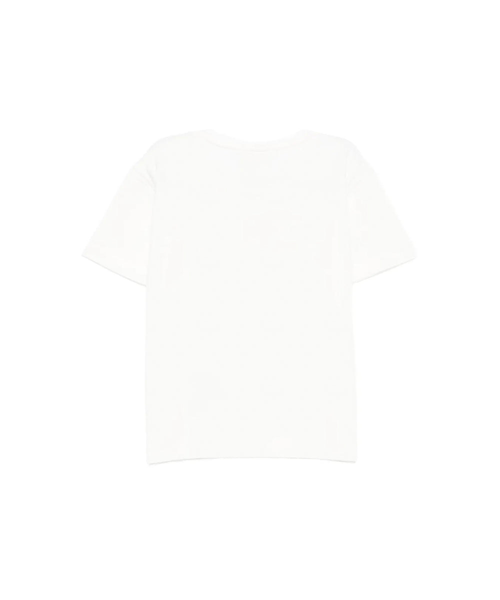 Elisabetta Franchi La Mia Bambina T-shirt Avorio con Ricamo Logo per Neonate