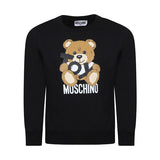 Moschino Kids Black Crewneck Sweatshirt with Toy Print for Girls