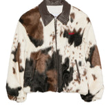 MSGM Kids Giacca con Zip Fantasia Mucca con Logo Rosso per Bambine