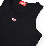 Diesel Kids Top Nero con Patch Oval D per Bambine